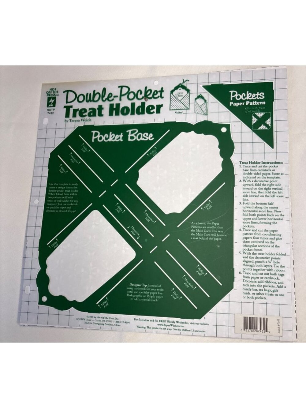Double-Pocket Treat Holder Paper Pattern Hot off the Press Crafts